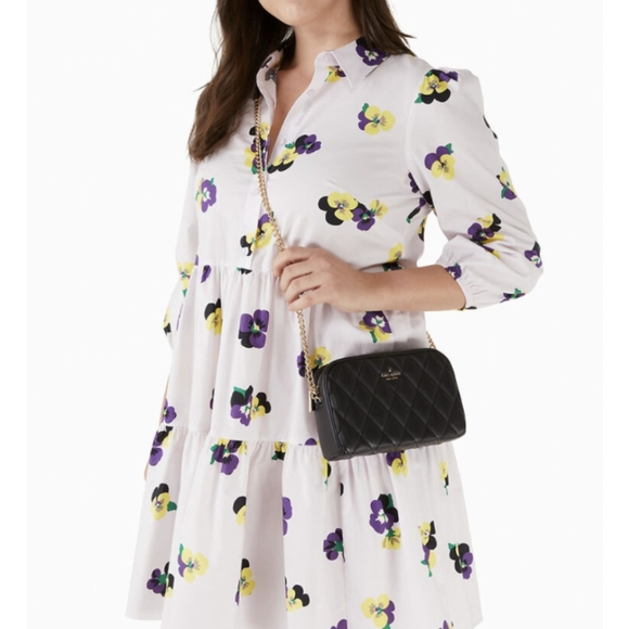 Kate Spade Carey Quilted Leather Mini Camera Bag Crossbody Black. - Picture 2 of 3